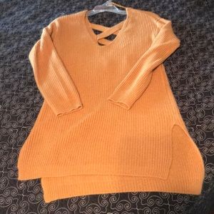 Long mustard colored sweater